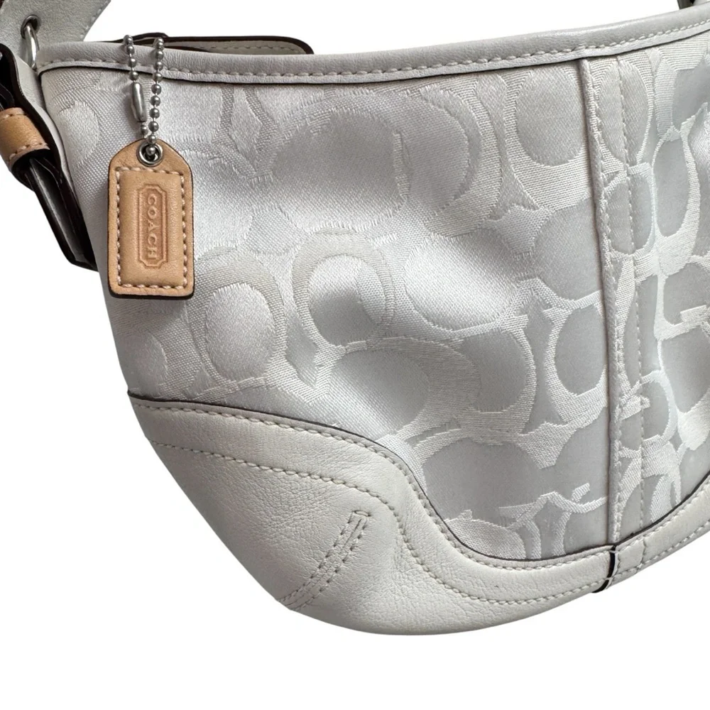 VTG Limited Edition Coach Optic Signature C Hobo Shoulder Bag Y2K White Tan 1850